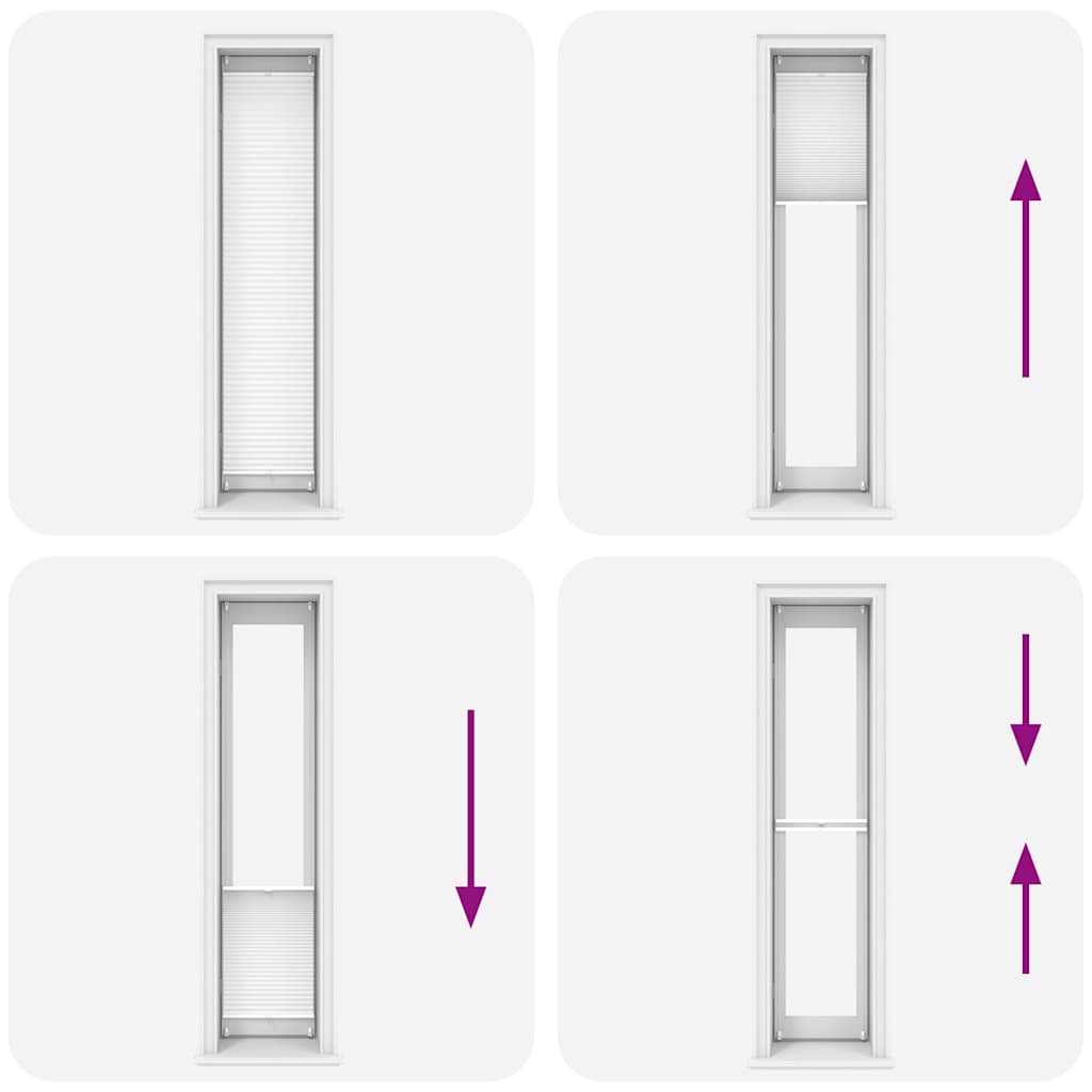 Plisse Blind 40x200cm White Pleated Blind